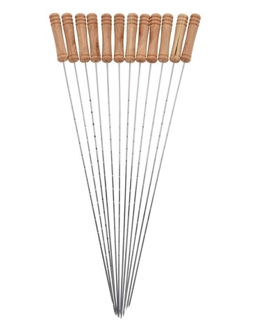 Set 12 frigarui pentru gratar, 38 cm, metal