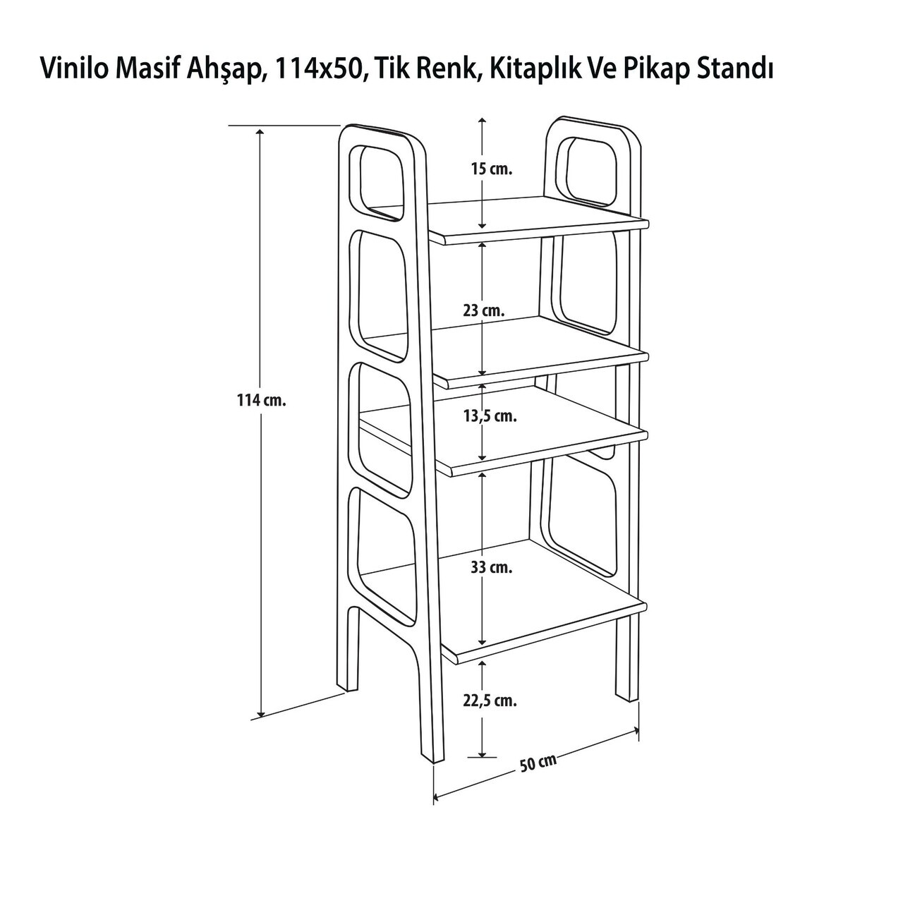 Suport pentru pick-up, Hanah Home, CPT4672-50, 50x90x40 cm, PLACAJ CARPEN, Maro — imaginea 6
