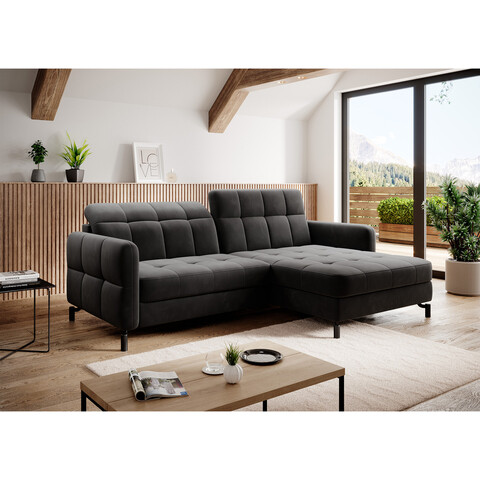 Coltar extensibil dreapta 3 locuri ELTAP, Lore-85, Lorelle, 225x160x105 cm, lemn/poliester, maro