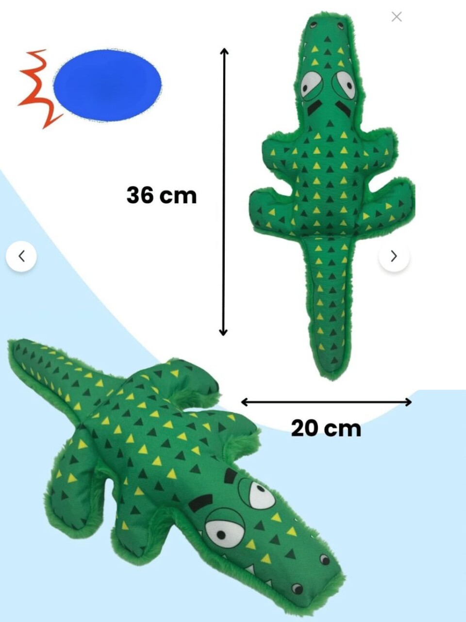 Jucărie pentru câini, Paws &amp; Whiskers, Havhav 1027, MATERIAL TEXTIL PLUȘAT/MATERIAL TEXTIL POLIESTER, Verde/Negru - imagine 2