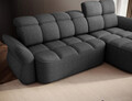 Coltar extensibil dreapta 3 locuri ELTAP, Beneth, 301x185x115 cm, lemn/poliester, gri inchis