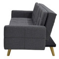Canapea extensibila 3 locuri Flexible, Pakoworld, 198x87x76 cm, textil, gri inchis