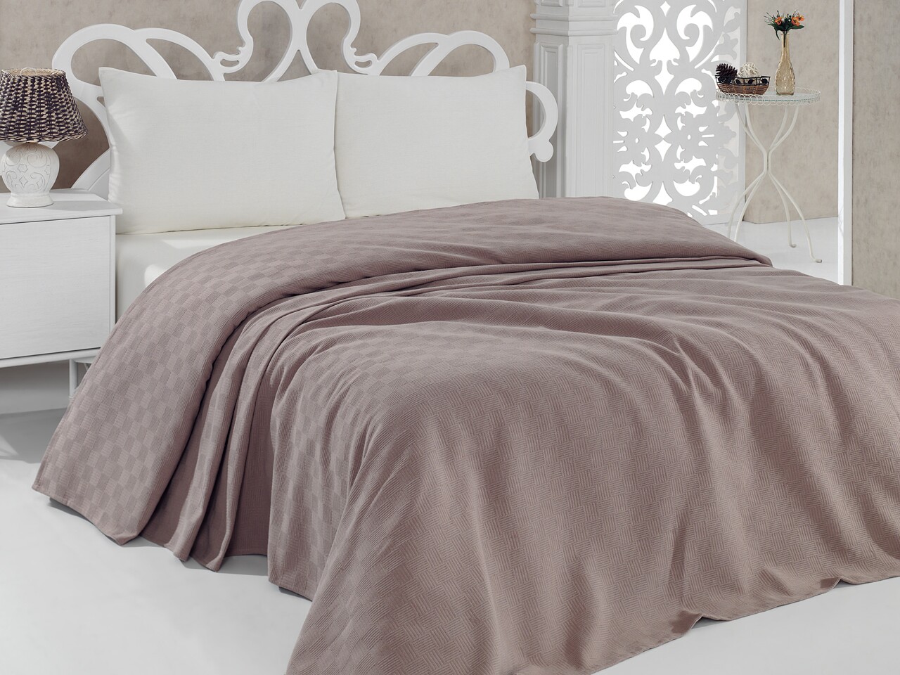 Cuvertura, Bella Carine By Esil Home, 158ESH65201, 220 X 240 Cm, Bumbac, Maro