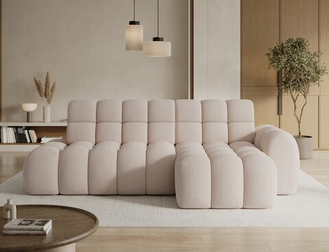 Coltar extensibil stanga 3 locuri ELTAP, Ceedro, 283x165x98 cm, lemn/poliester, bej
