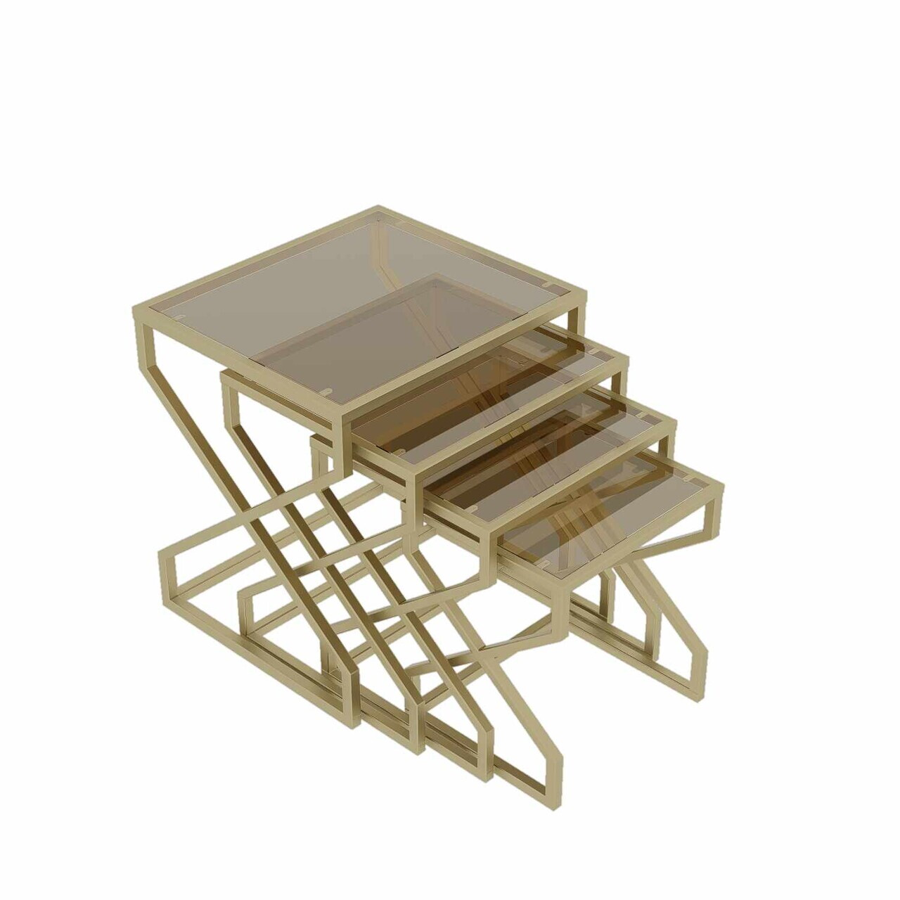 Set masute Nesting 4 piese, Hanah Home, Ela, Aur / Bronz — imaginea 3