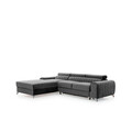 Coltar extensibil stanga 3 locuri ELTAP, LT-04VE, Grayson, 278x205x92 cm, lemn/poliester, gri