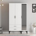 Dulap pentru haine, Hommy Craft, Kumsal RT, 120x47.5x201.4 cm, PAL, Alb