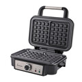 Aparat de facut vafe/gofre Fram, 1000W, plastic, negru/argintiu