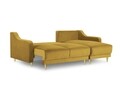 Coltar extensibil reversibil, Pansy, Mazzini Sofas, 4 locuri, cu lada de depozitare, 220x150x90 cm, catifea, galben