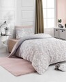 Lenjerie de pat pentru o persoana, Piti Yaprak - Rose, EnLora Home, 65% bumbac/35% poliester
