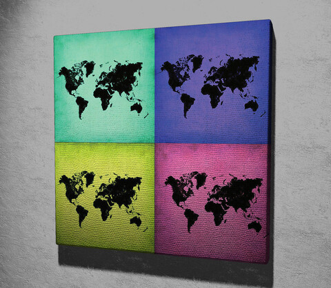 Tablou decorativ, kc086, canvas, dimensiune: 45 x 45 cm, multicolor