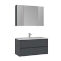 Set Dulap de Baie cu Chiuvetă și Oglindă (2 Piese), Hanah Home, Side 100 v3, Antracit mat