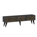 Comoda TV, Odessa, Veas, 150x30x43 cm, PAL, Antracit / Nuc