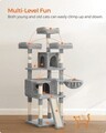 Ansamblu de joaca pisici / arbore pentru pisici XXL Cat Condo, Feandrea, 55x55x169 cm, PAL/plus/sisal, gri deschis