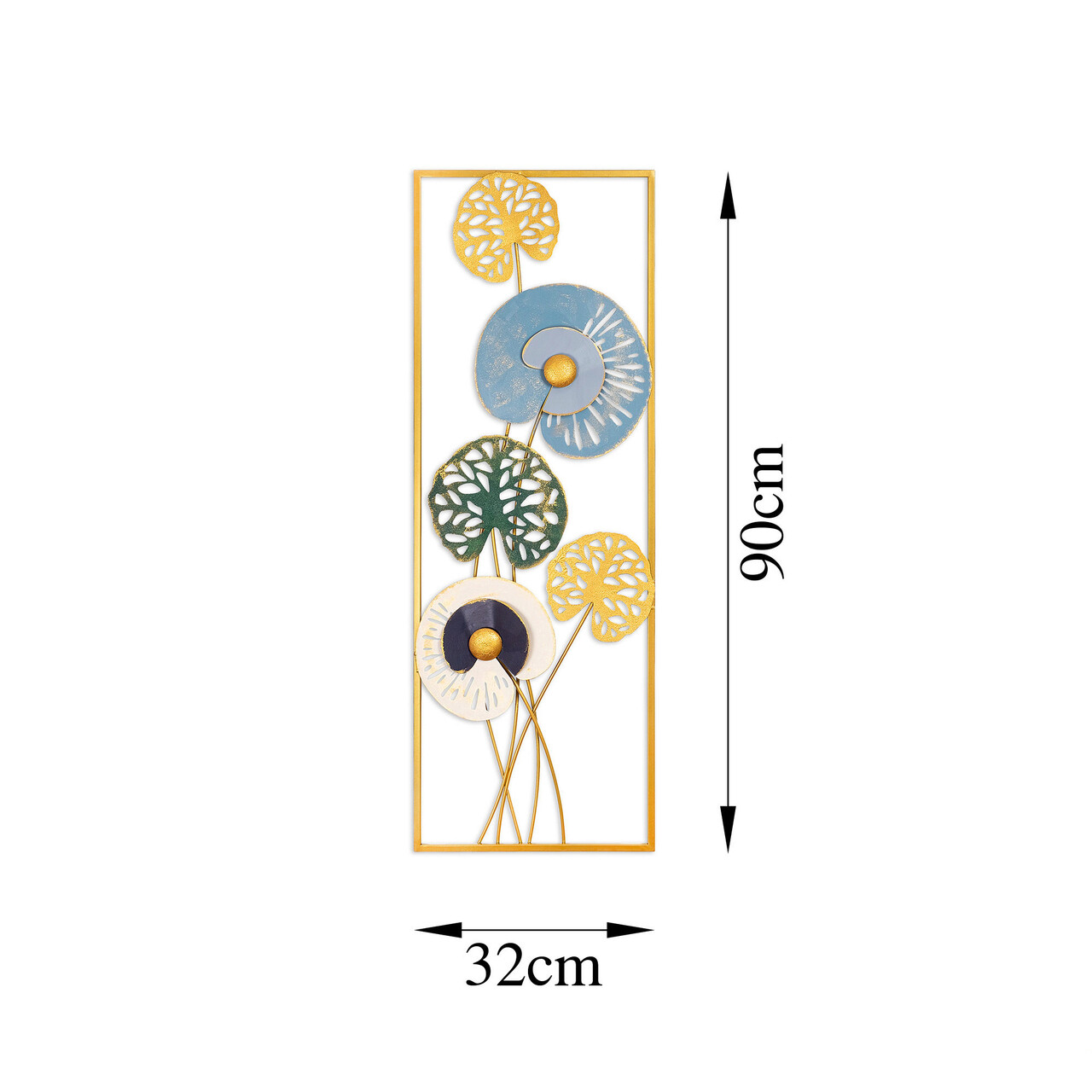 Decoratiune de perete, Grape Vine 1, Metal, Dimensiune: 32 x 90 cm, Multicolor