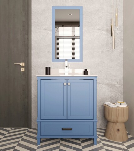Set mobilier de baie (2 piese), jussara, yukon 30, albastru