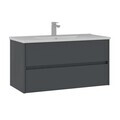 Dulap de baie cu chiuvetă, Hanah Home, Side 100 v3, Antracit mat