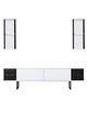 Comoda TV, Bexley, Black Line, 180x30x48 cm, PAL, Alb/Negru
