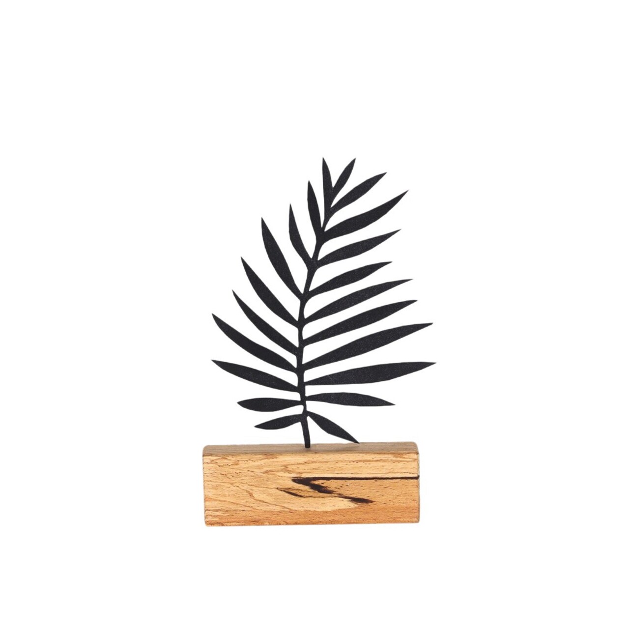 Decoratiune, Palm Leaf, 17x27x3.5 cm, Metal, Negru