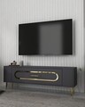 Comoda TV, Olivia, Retrop3, Antracit / Aur