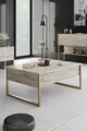 Set mobilier living, Bexley, Luxe Set, Travertin / Auriu