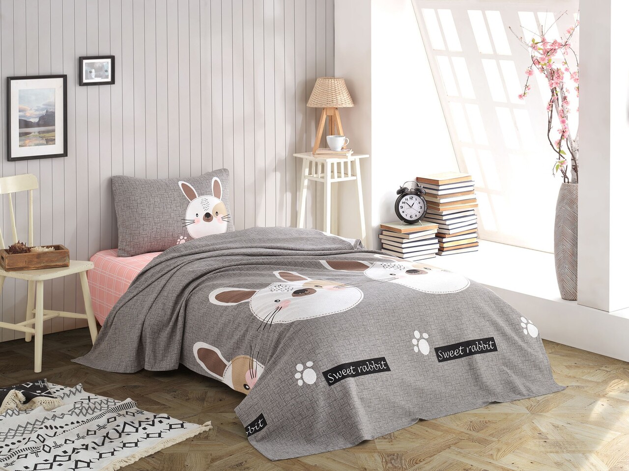 Set cuvertura pique Single, Tavşancık, Eponj Home, Bumbac