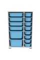 Dulap multifunctional, Estella, Rine 2D4K8U, Alb/Albastru
