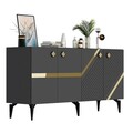 Consola, Olivia, Iris, 150x40x79 cm, PAL , Antracit / Aur