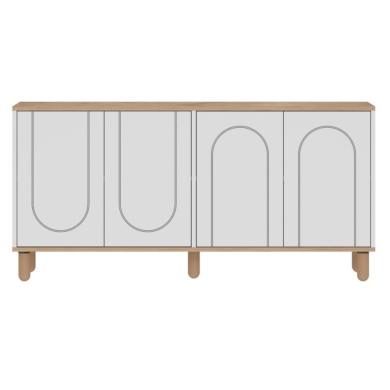 Consola, Hanah Home, Ravone, 150x73x36 cm, PAL, Stejar Safir / Alb - imagine 4