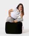 Taburet puf, Square Pouf, Ferndale, 45x45 cm, poliester impermeabil, negru