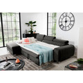 Coltar extensibil stanga 3 locuri ELTAP, LT-05NU, Grayson, 278x205x92 cm, lemn/poliester, gri inchis