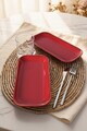 Set platouri servire, Hermia, 275KRM2656, 26 cm, 2 piese, Rosu