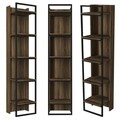 Biblioteca Kelvin, Tera Home, 39x36.6x180 cm, maro/negru