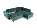 Coltar extensibil dreapta 5 locuri, Moghan, Micadoni Home, BL, 243x194x88 cm, catifea, albastru petrol