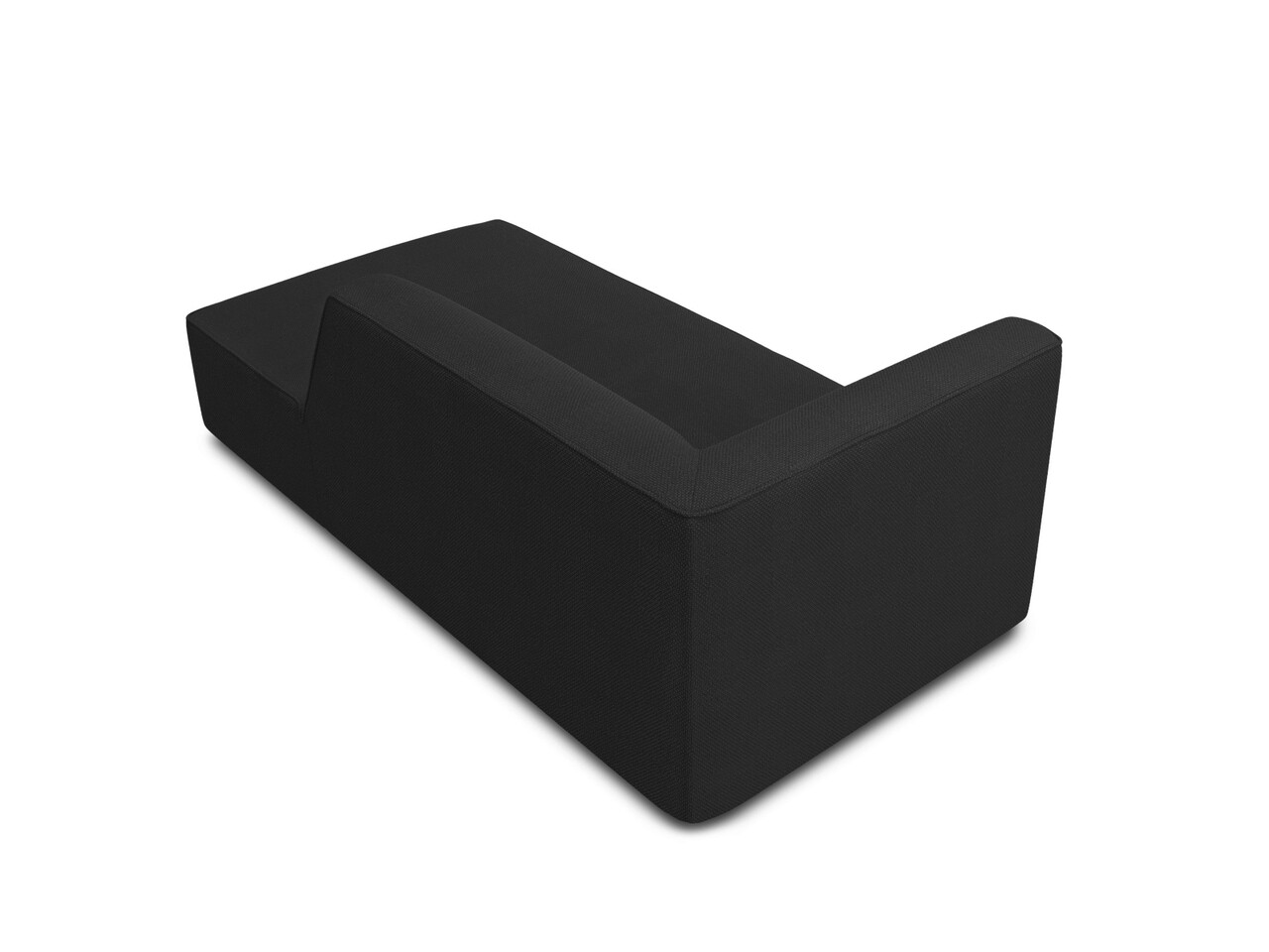 Sezlong living dreapta 1 loc, Ruby, Micadoni Home, BL, 180x93x69 cm, poliester, negru - 2 | YEO