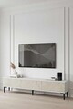Comoda TV, Hanah Home, Didema 180, 180x40.5x30 cm, Alb / Travertin
