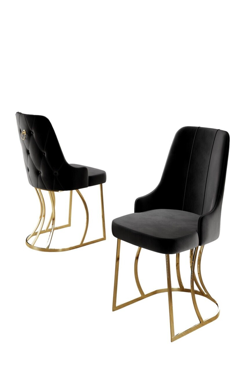 Set scaune 2 piese, Hanah Home, Puva, Negru — imaginea 2