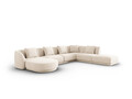 Coltar panoramic dreapta 6 locuri, Tulum, Cosmopolitan Design, 330x255x70 cm, tesatura chenille, bej deschis