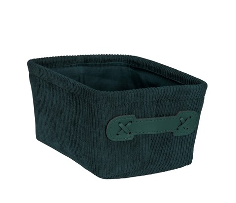 Cos depozitare, wenko, anela mini, 19 x 9 x 14 cm, poliester, verde inchis