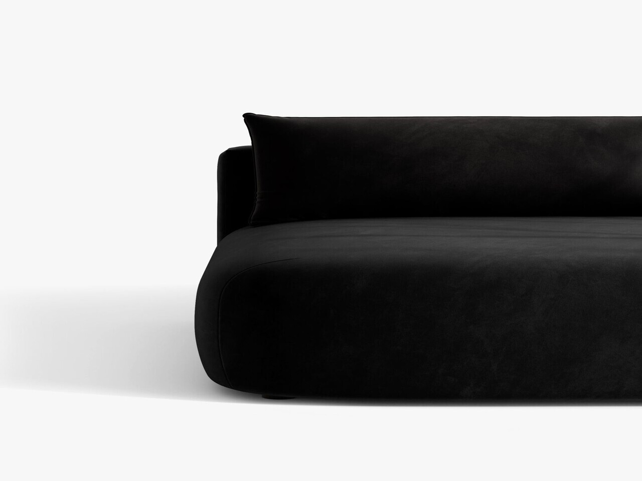 Canapea extensibila 3 locuri, Hena, Micadoni Home, 205x112x85 cm, catifea, negru — imaginea 7
