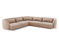 Coltar reversibil 5 locuri, Tulum, Cosmopolitan Design, 255x255x70 cm, catifea, bej