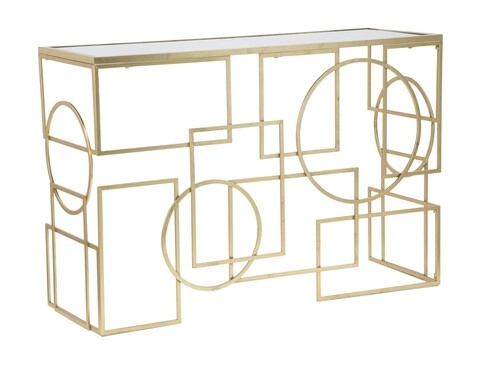 Consola Marie, Mauro Ferretti, 120x41x81 cm, fier, auriu/negru Mauro Ferretti