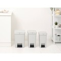 Cos de gunoi cu pedala, Brabantia, StepUp, 16 L, 29.6x22.3x41.1 cm, polipropilena, gri deschis