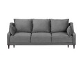 Canapea extensibila, Freesia, Mazzini Sofas, 3 locuri, cu lada de depozitare, 215x94x90 cm, catifea, gri deschis