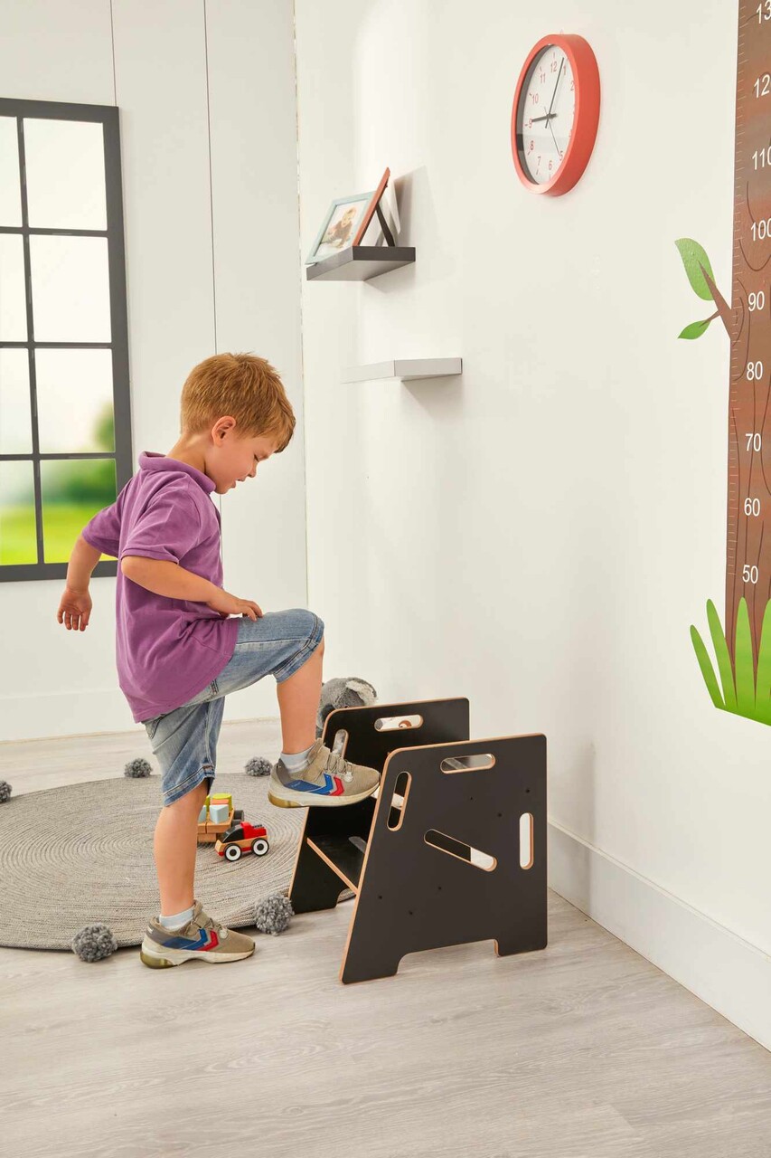 Scaun pentru copii, Hanah Home, Step Stool, 34x39x39 cm, Negru - view 5