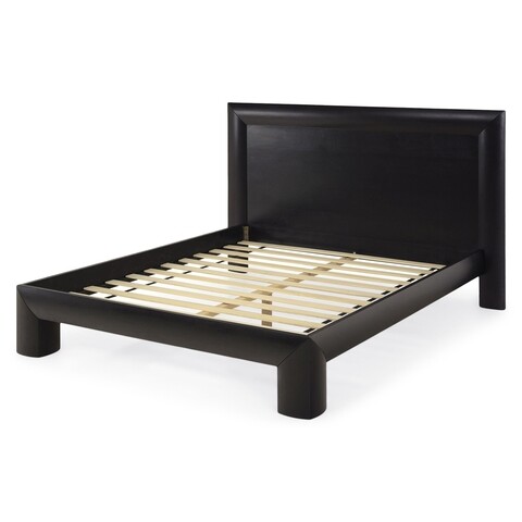 Pat 160x200 cm cu somiera, chic, l.208 l.190 h.120, mdf/pal/furnir de mesteacan, wenge