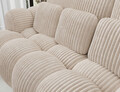 Canapea extensibila 3 locuri ELTAP, Cotonn, 256x119x105 cm, lemn/poliester, alb murdar