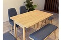 Set masa extensibila si 6 scaune, Vella, Vina Mini 03 1048, PAL, Stejar / Albastru închis