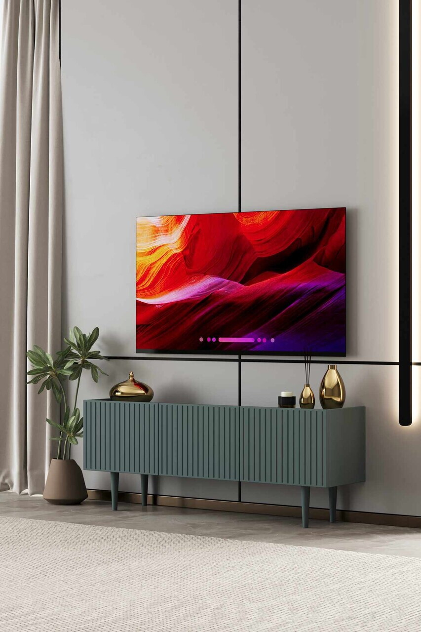 Comoda TV, Hanah Home, Capella 140, 140x50x29 cm, MDF, Verde - view 2