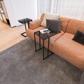 Set masute 3 piese, Caliente, İbiza, Sticla temperata, Negru